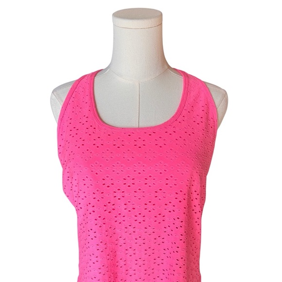 Lilly Pulitzer - NWT Asana Bra Tank Top Pink Eyelet Racerback Shelf Bra Sz L - Picture 4 of 9